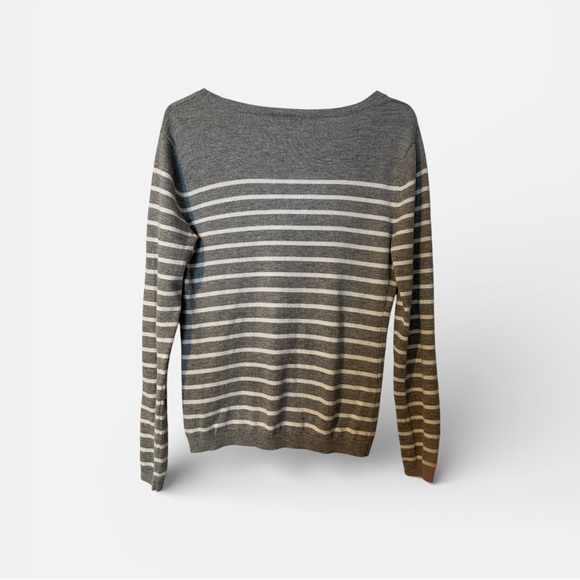 Banana Republic Striped V-Neck Cardigan Grey White Women’s XS - Picture 5 of 9